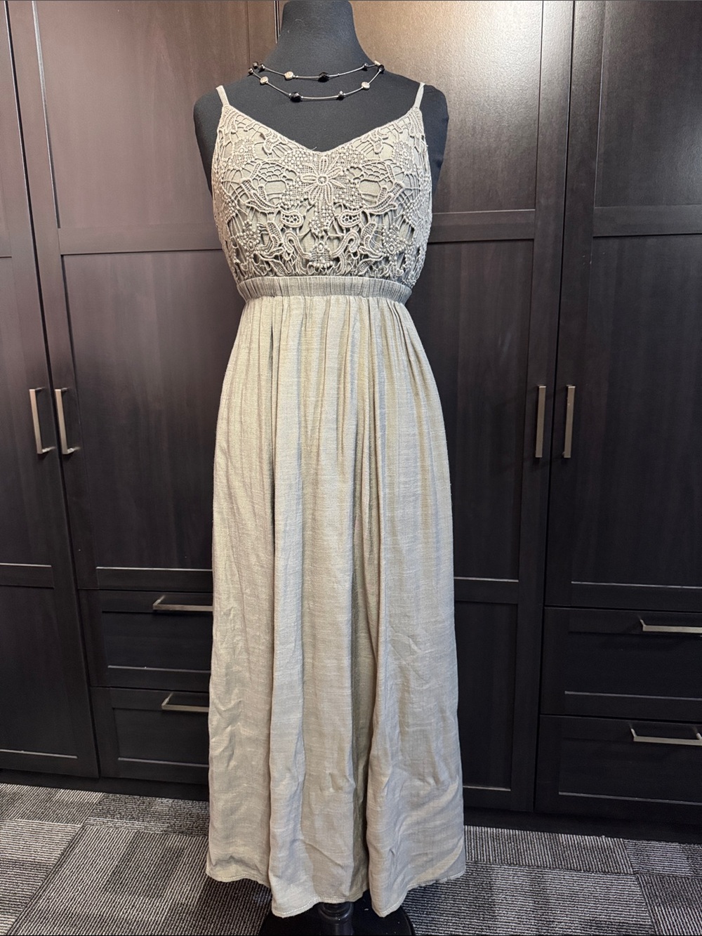 Crochet Bodice Maxi Dress